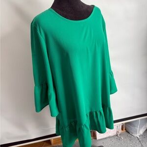 Pleione Vibrant Green Ruffle Tunic